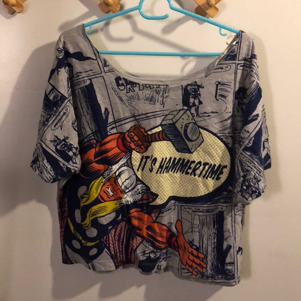 Forever21 off shoulder Marvel top size s
